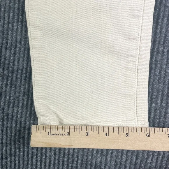J Crew Jeans Womens 29 White Denim Skinny‎ Zipped Pockets Stretch Mid Rise 32x27 - Picture 11 of 15